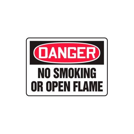 Accuform Accuform Danger Sign, No Smoking Or Open Flame, 14inW x 10inH, Plastic MSMK050VP
